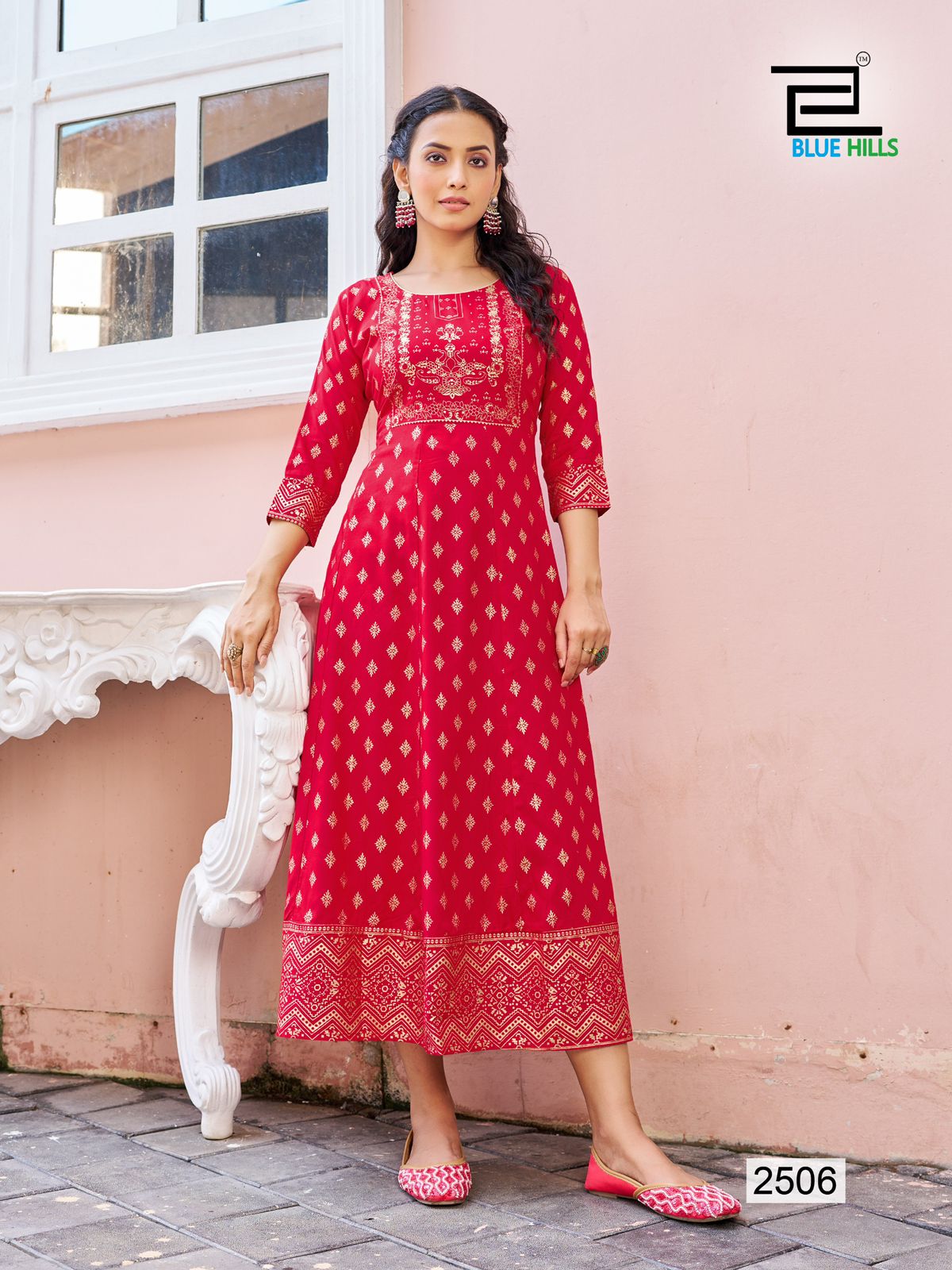 Womaniya Vol 25 By Blue Hills Rayon Printed Anarakali Long Kurti Suppliers In India